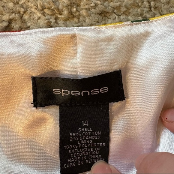 Spence Floral Belted V-neck Faux Wrap Dress Sz 14 Bright Colorful Spring Summer - Picture 5 of 8